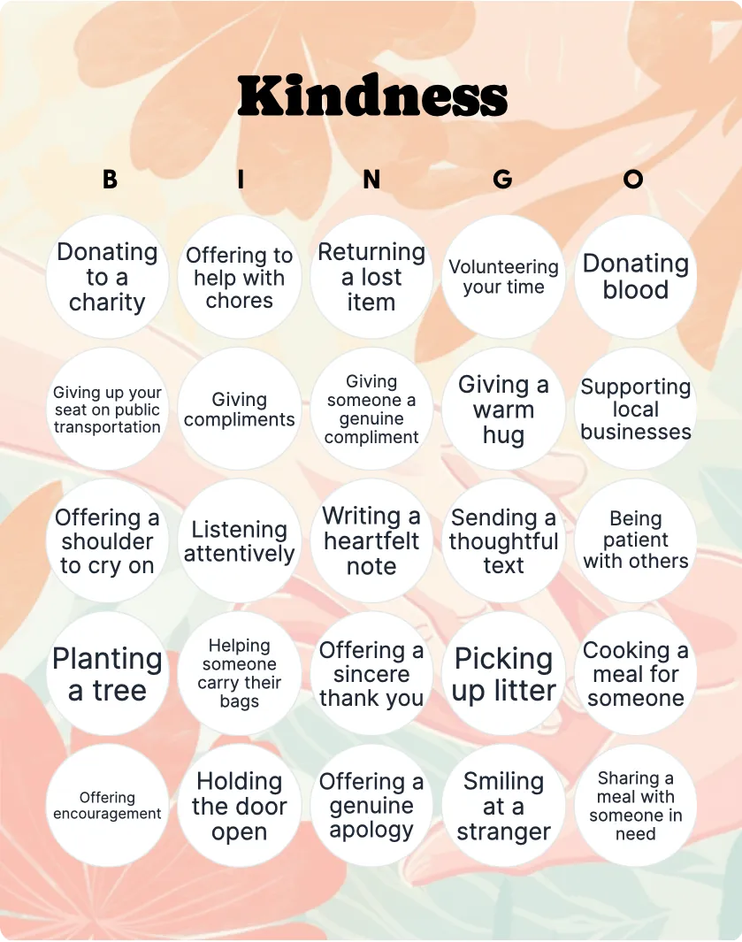 Kindness bingo