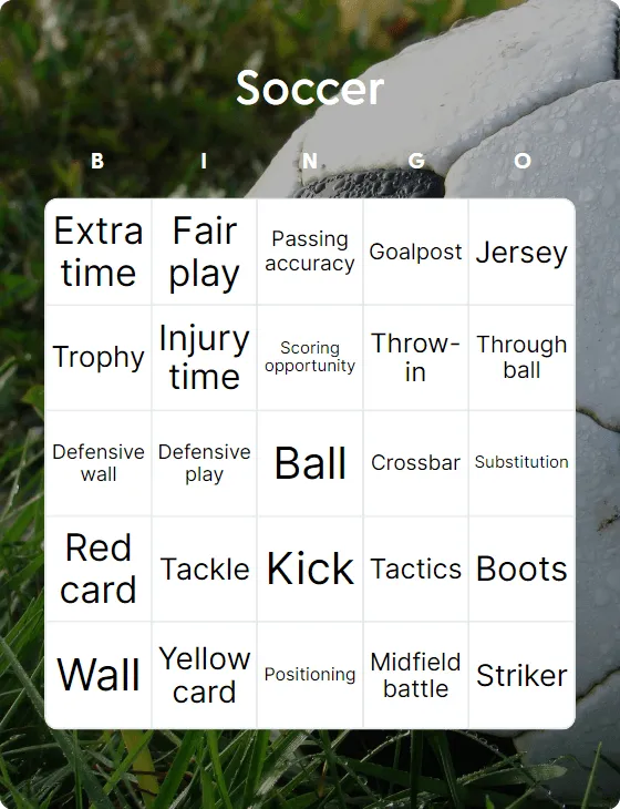Soccer bingo