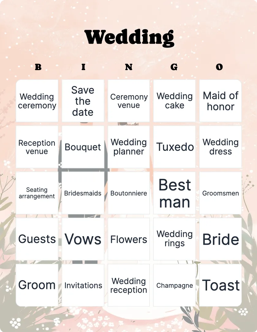 Wedding bingo
