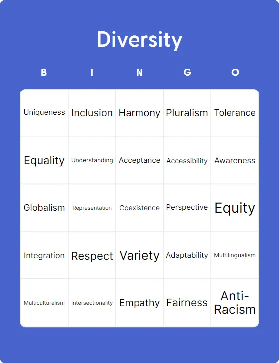 Diversity bingo