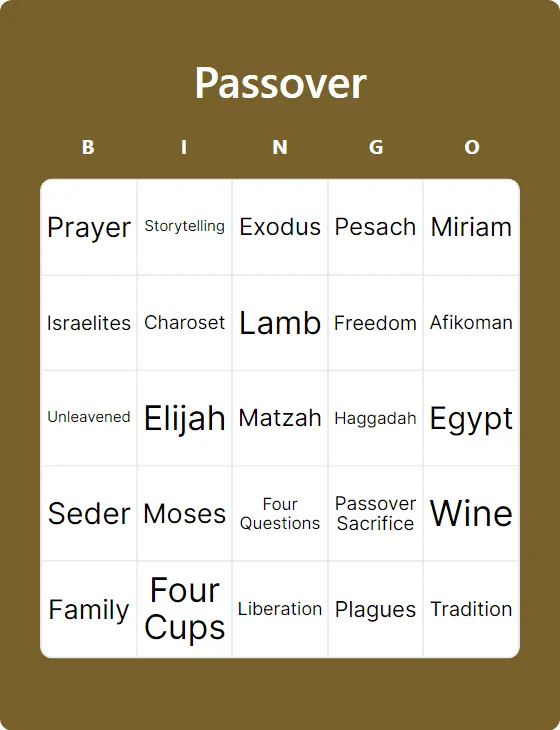 Passover bingo