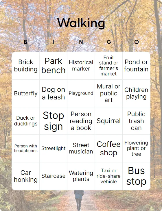 Walking bingo