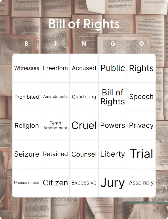 Bill of Rights bingo