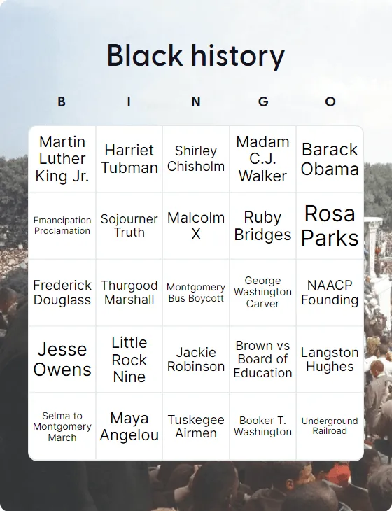 Black history bingo