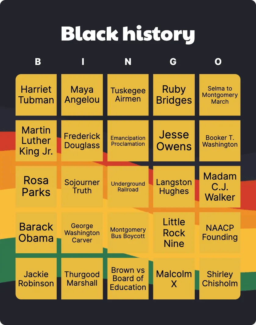 Black history bingo