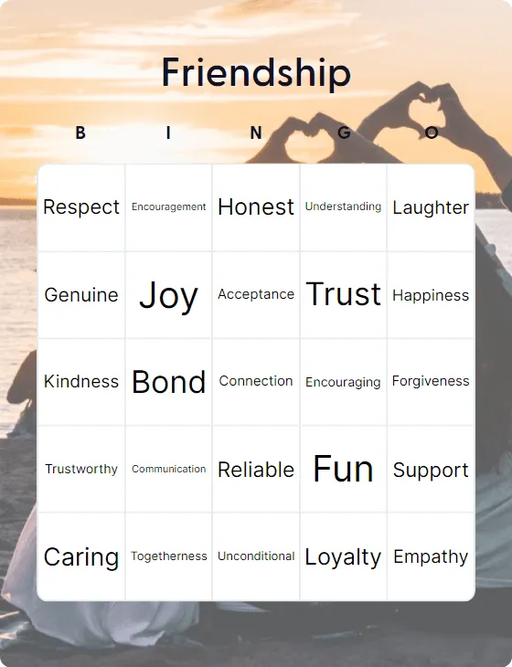 Friendship bingo