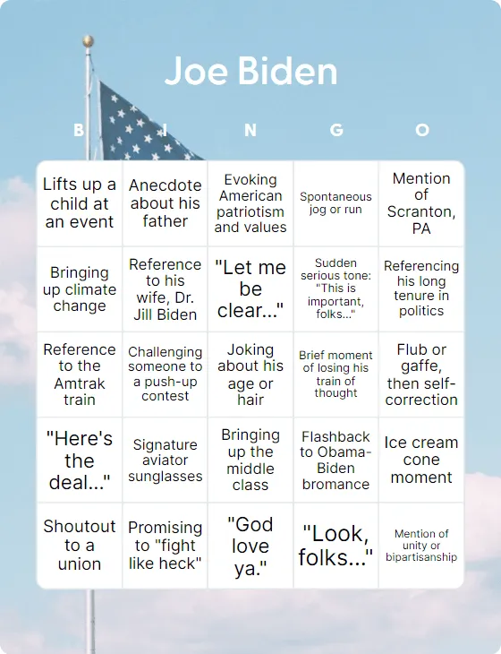 Joe Biden bingo