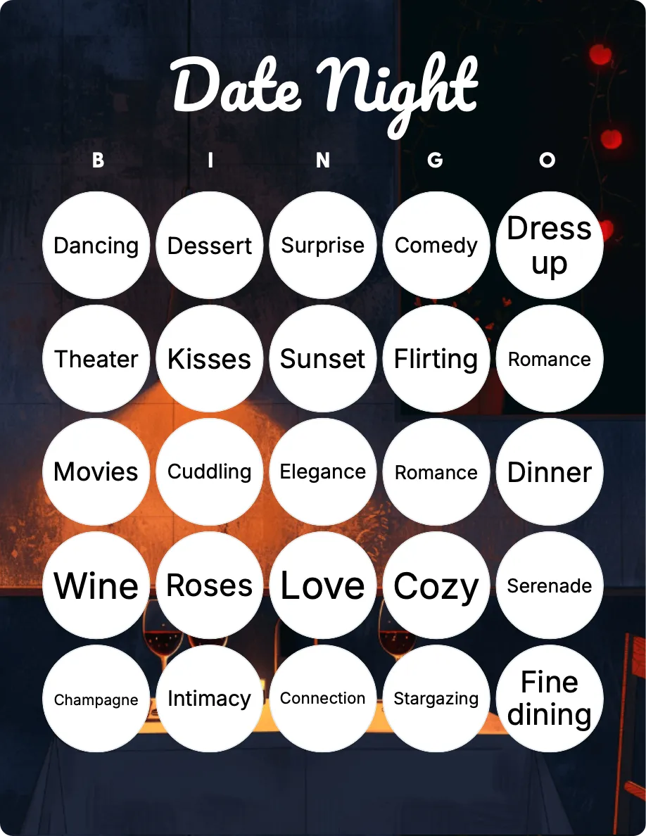 Date Night bingo