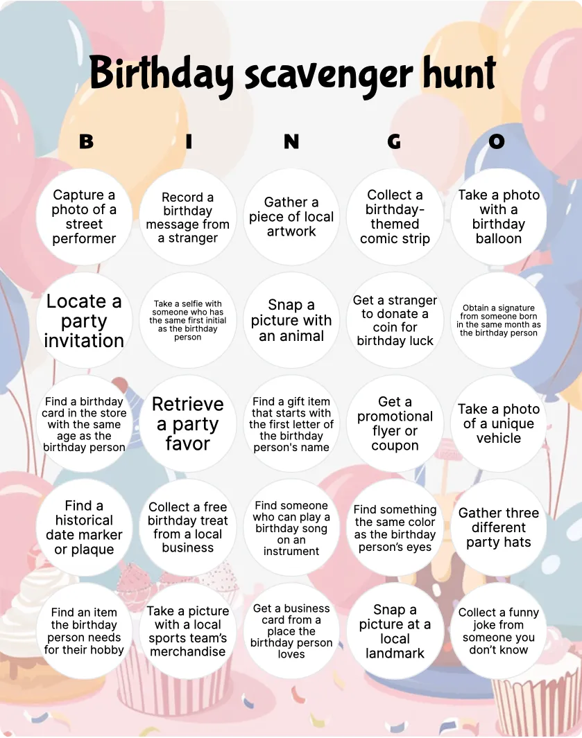 Birthday scavenger hunt