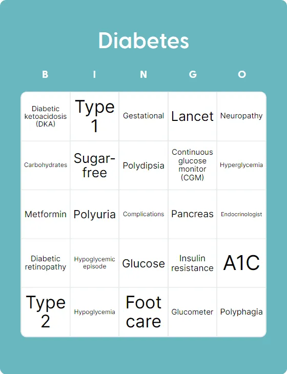Diabetes bingo