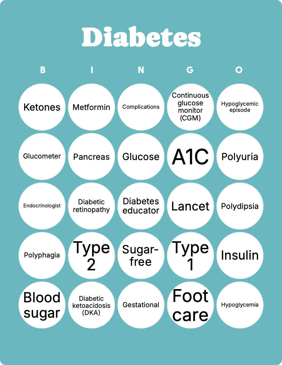 Diabetes bingo