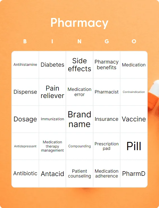 Pharmacy bingo