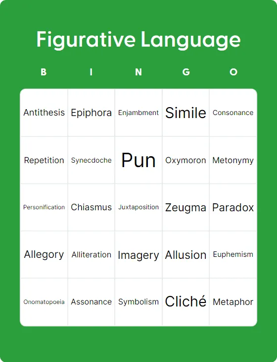 Figurative Language bingo