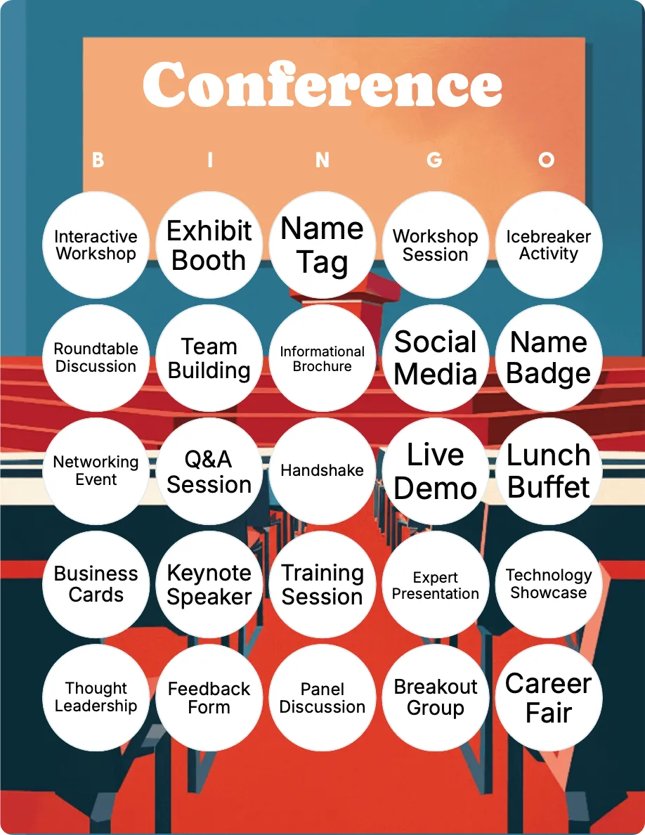 Conference bingo card template