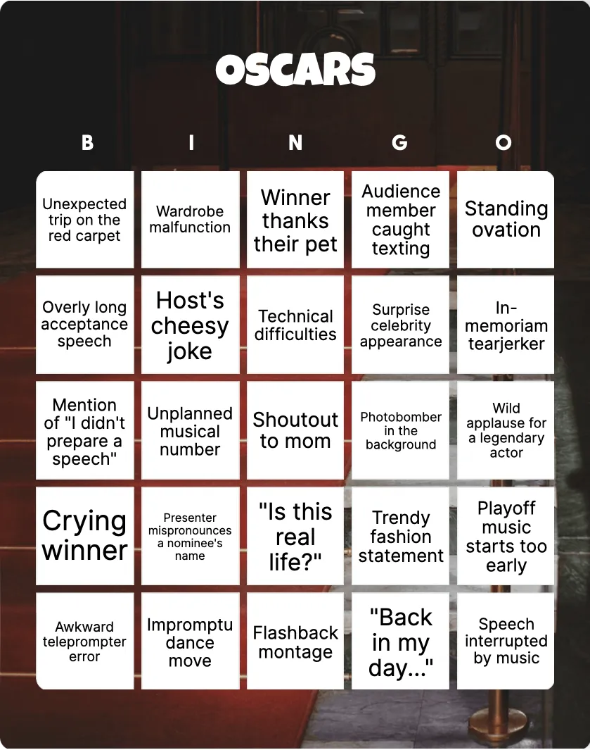 Oscars bingo