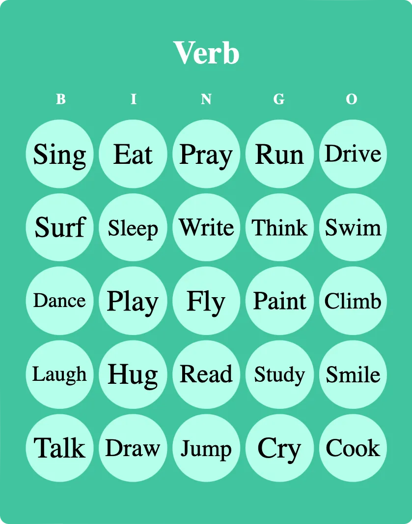 Verb bingo