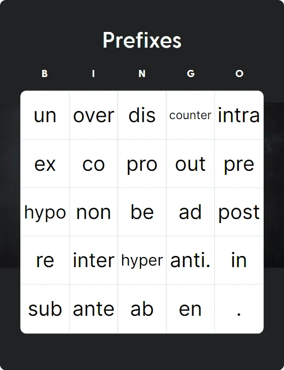 Prefixes