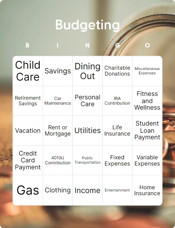 Budgeting bingo