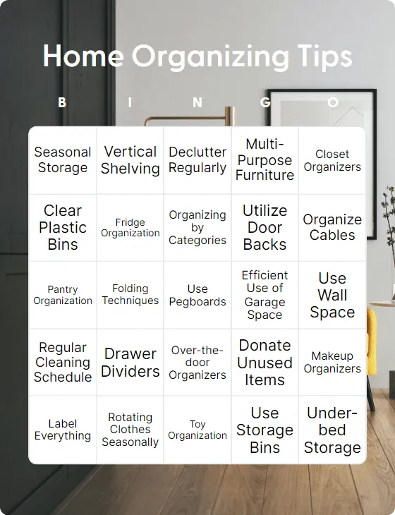 Home organizing tips