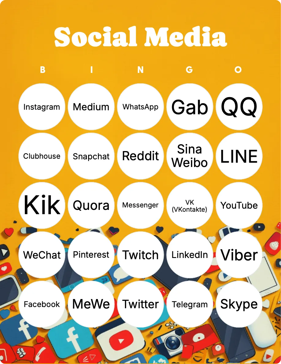 Social Media bingo