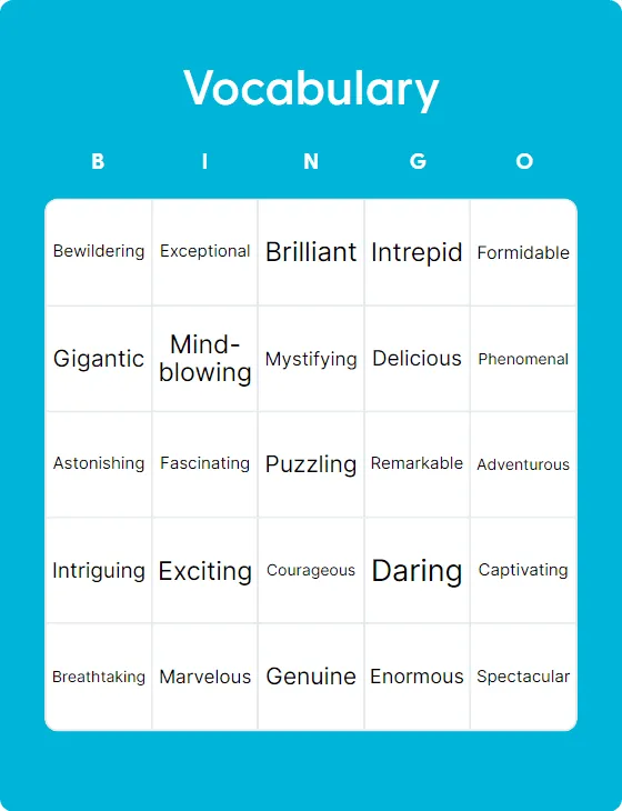Vocabulary bingo
