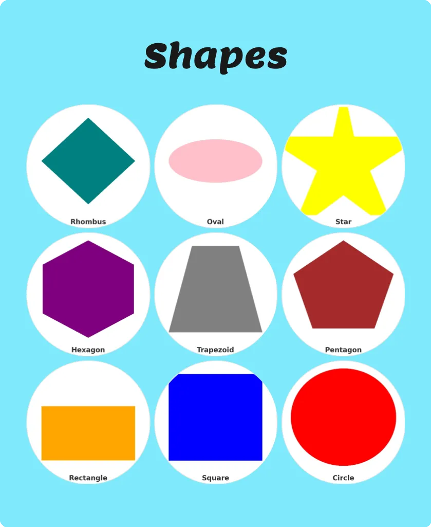 Shapes bingo card template