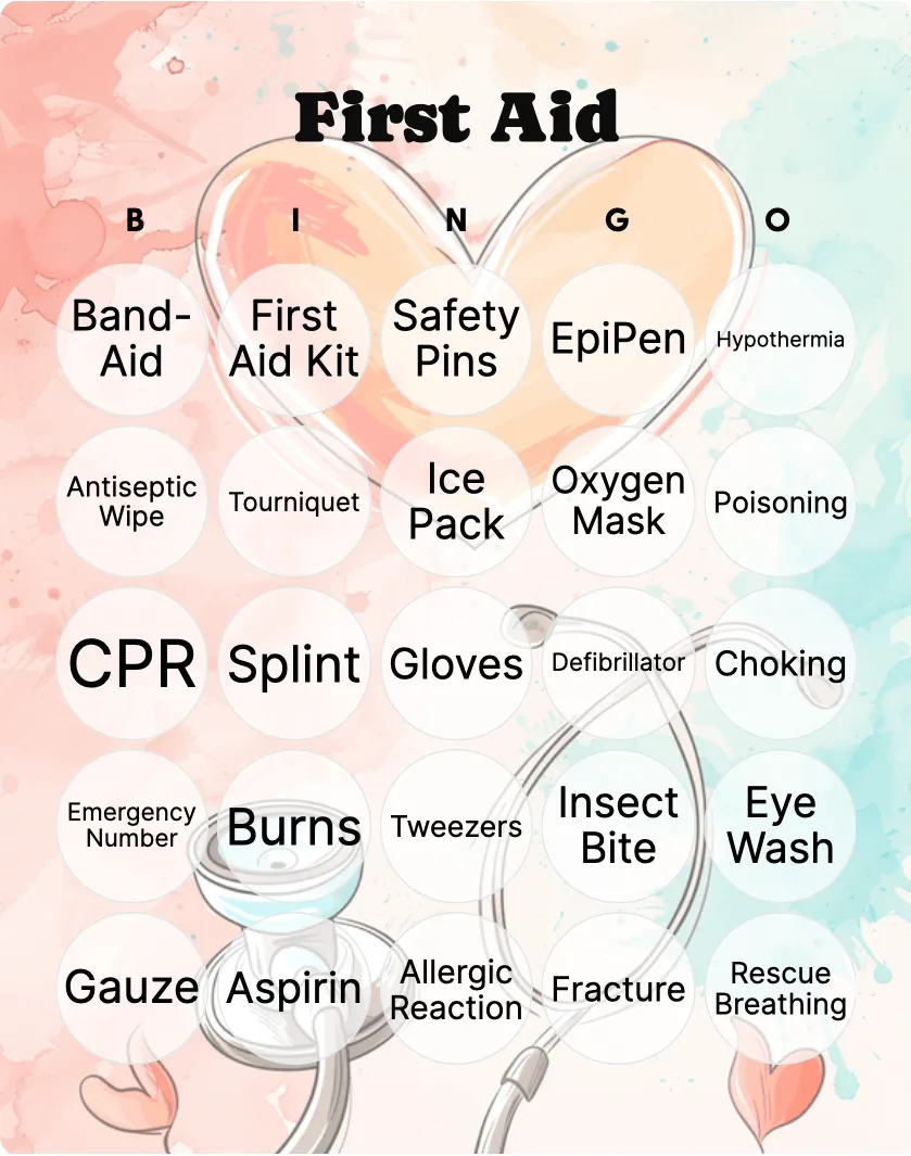 First Aid bingo
