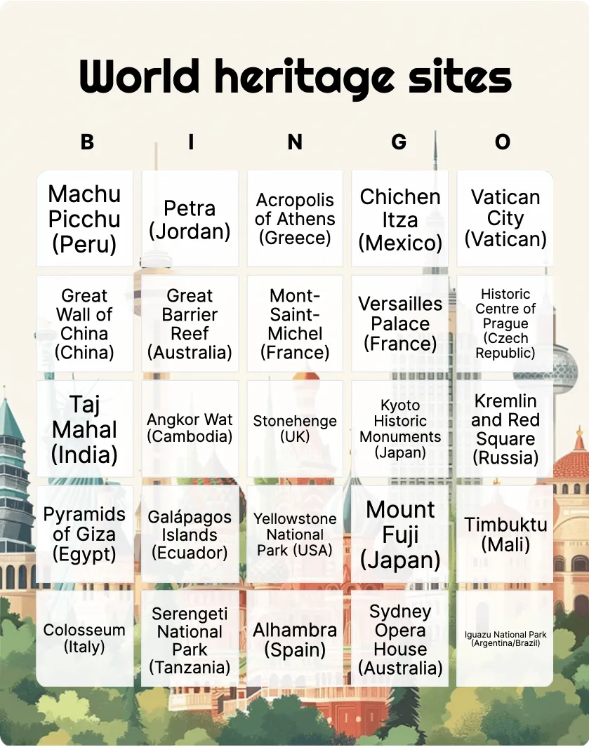 World heritage sites