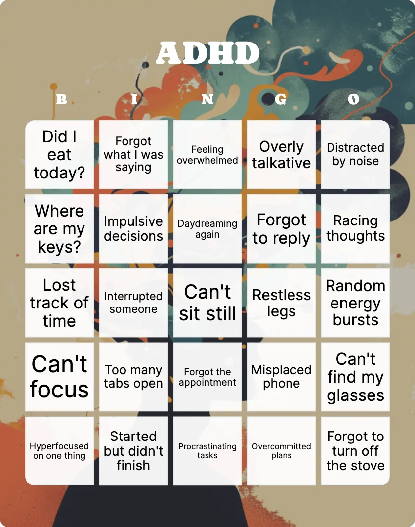 ADHD bingo