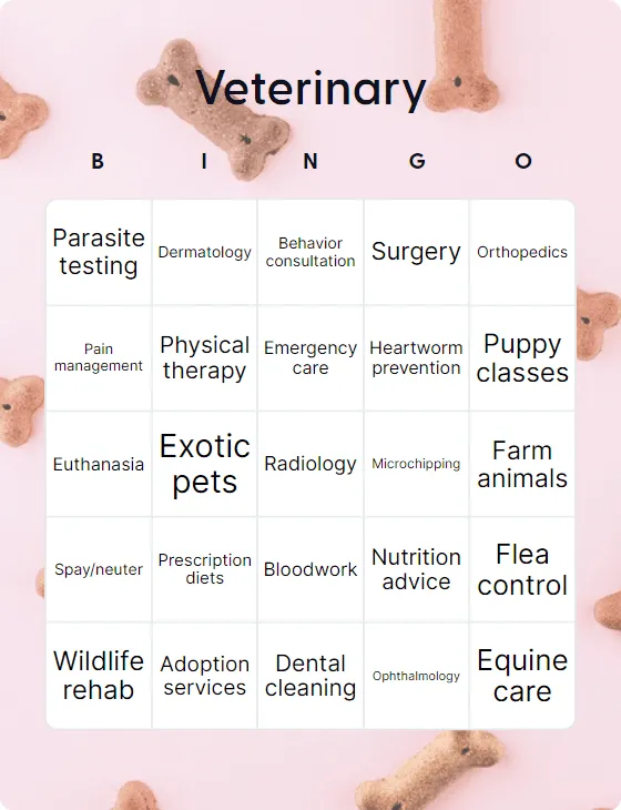 Veterinary bingo