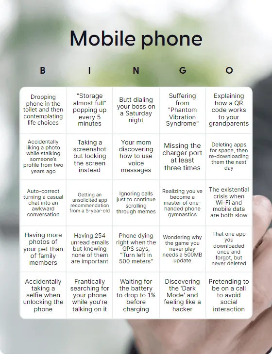 Mobile phone bingo