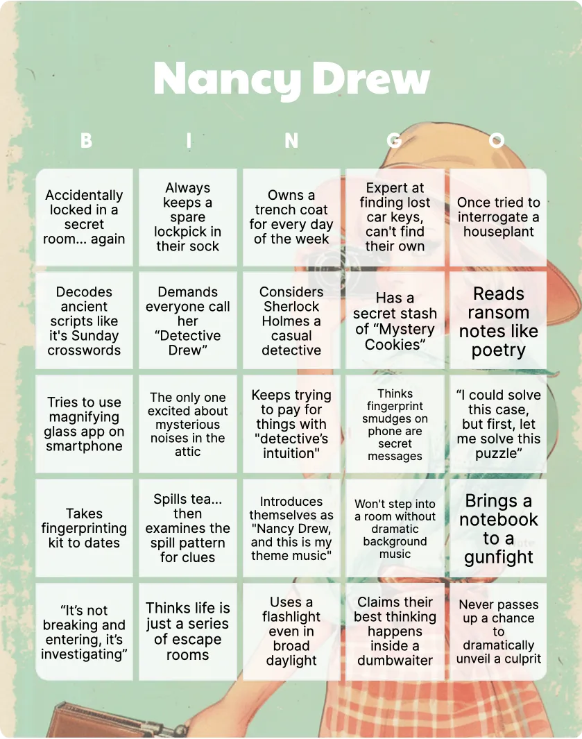 Nancy Drew bingo