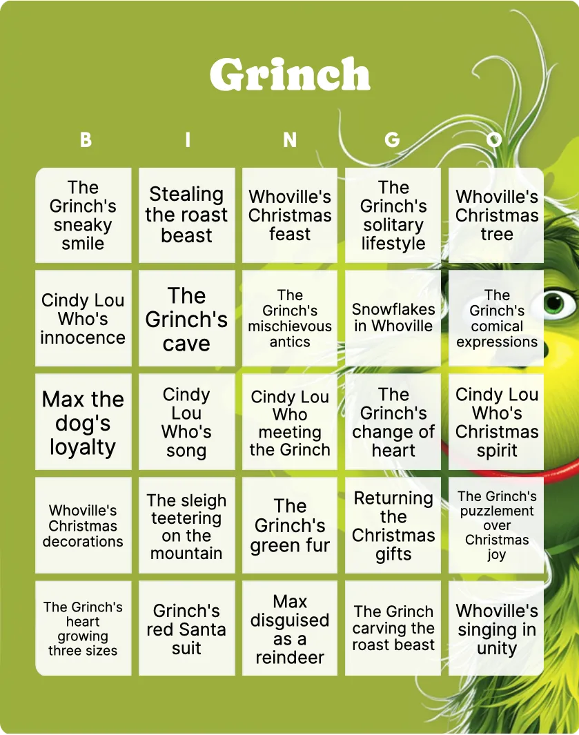 Grinch bingo