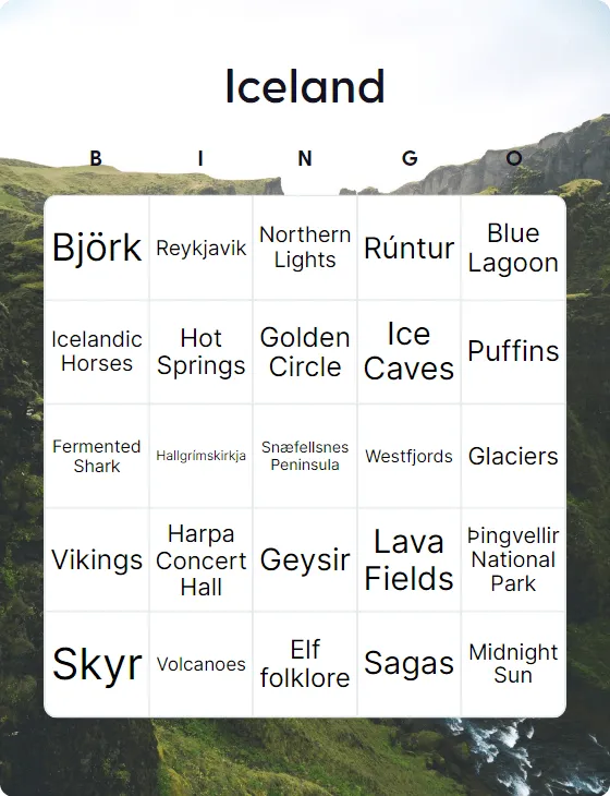 Iceland bingo
