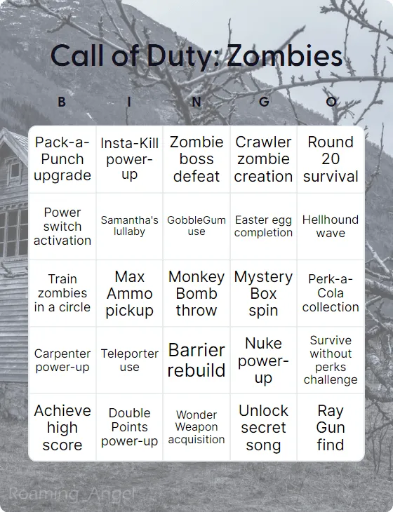 Call of Duty: Zombies bingo