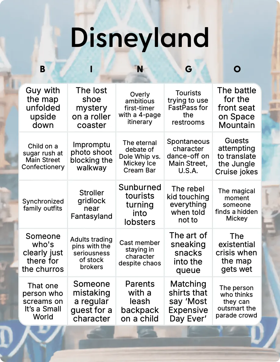 Disneyland bingo