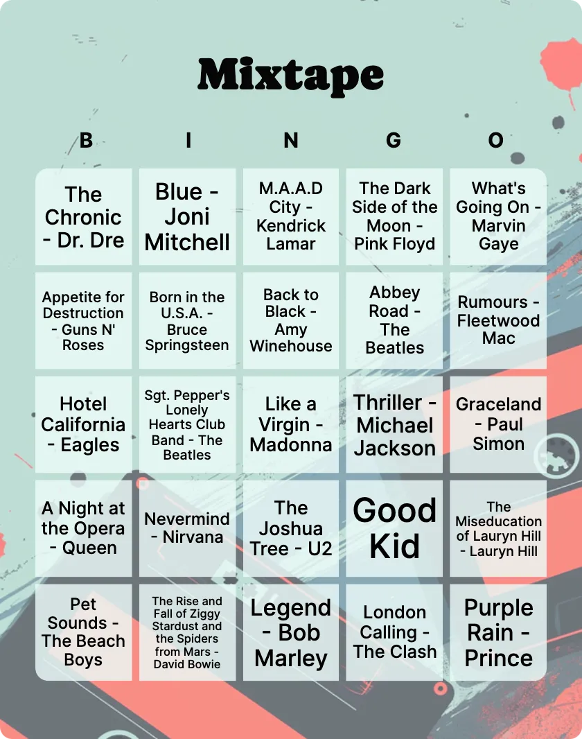 Mixtape bingo