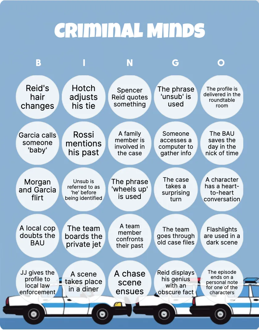 Criminal Minds bingo