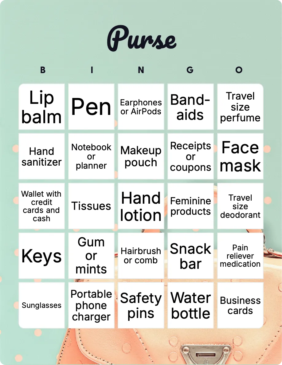 Purse bingo