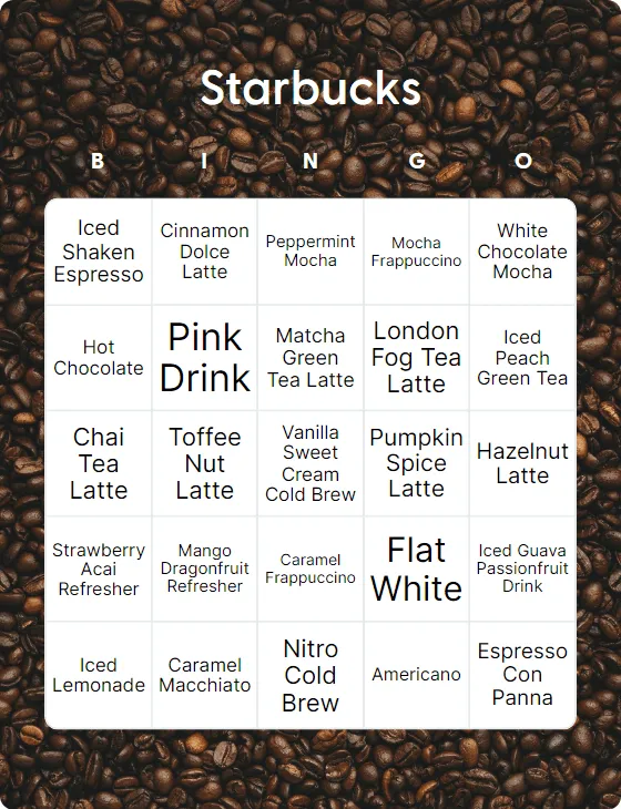 Starbucks bingo