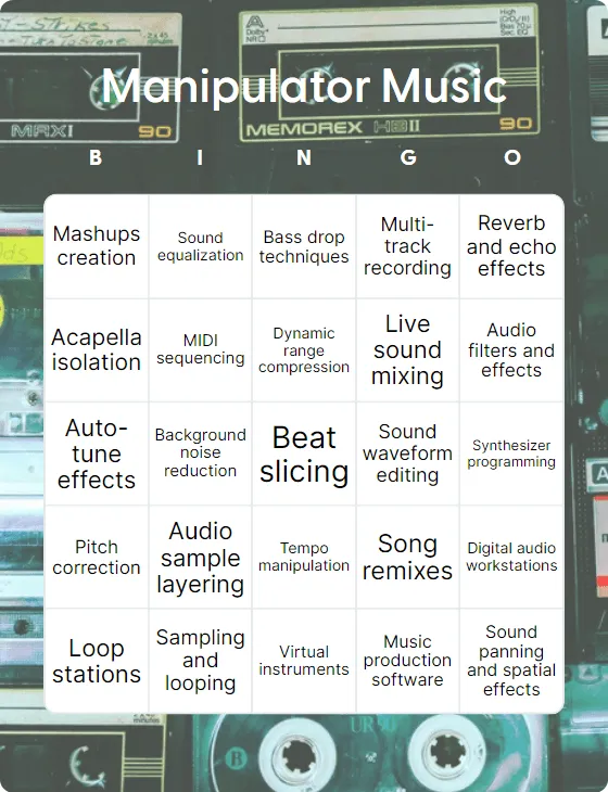 Manipulator Music bingo