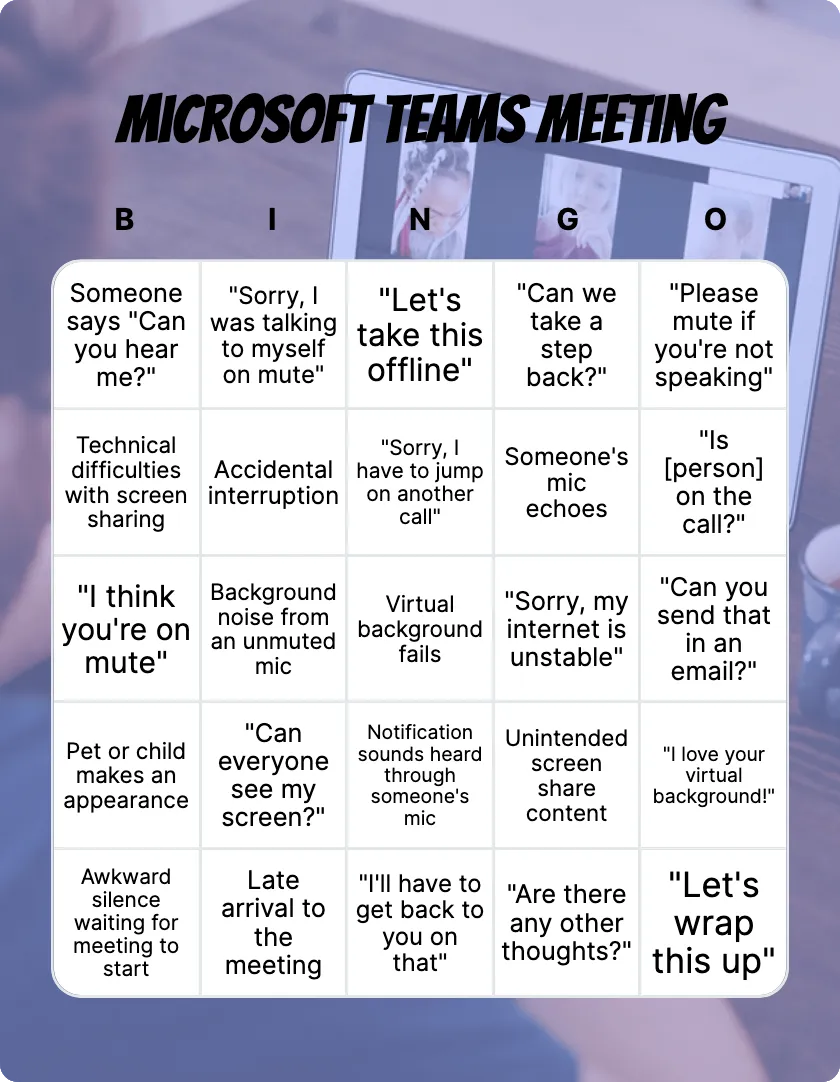 Microsoft teams meeting bingo