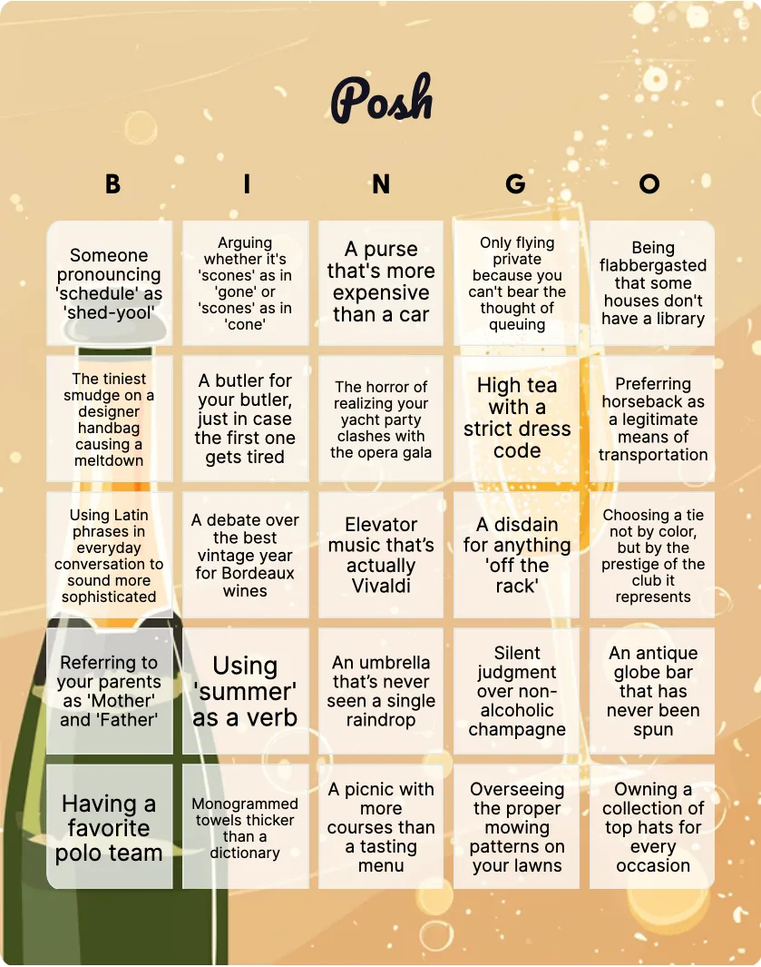 Posh bingo