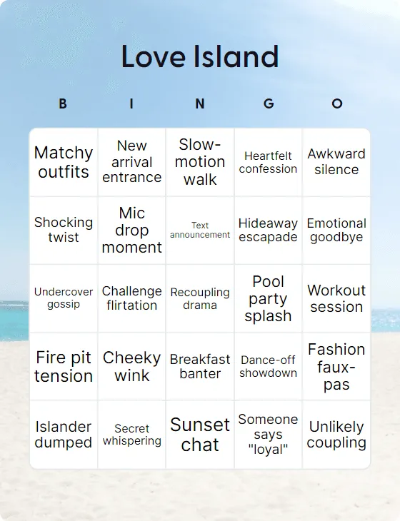 Love Island bingo