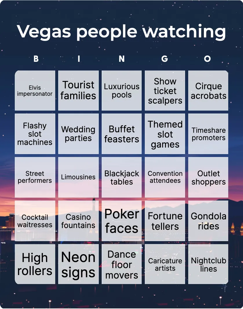 Vegas people watching bingo