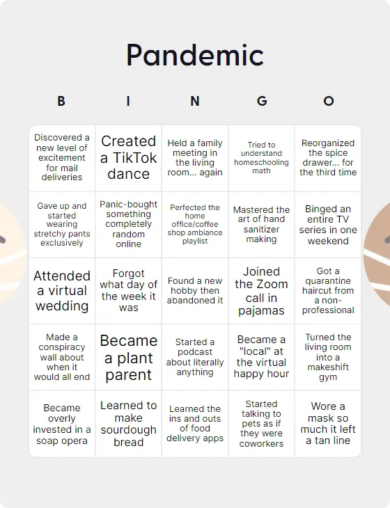 Pandemic bingo