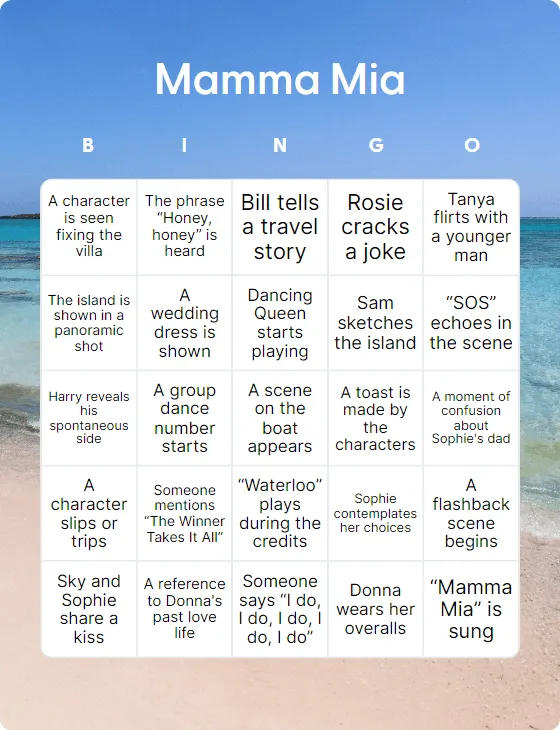 Mamma Mia bingo