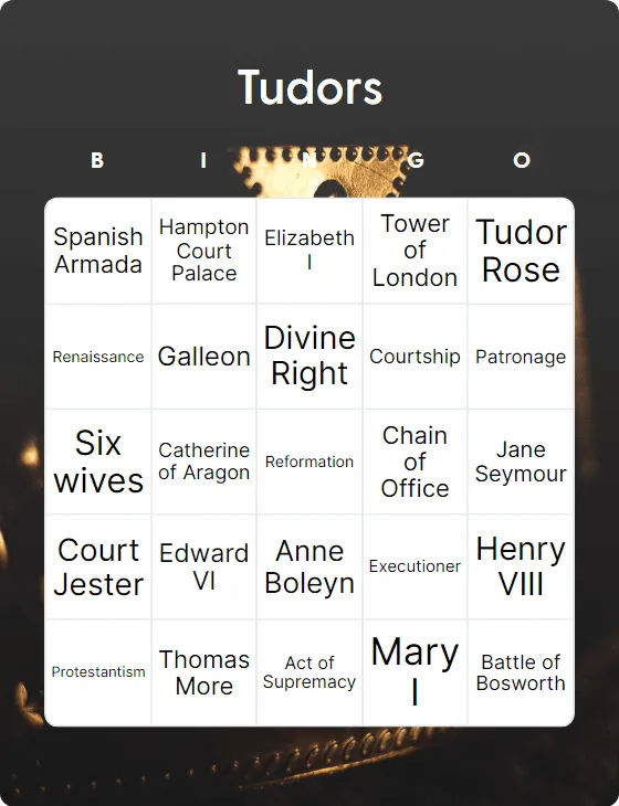 Tudors bingo