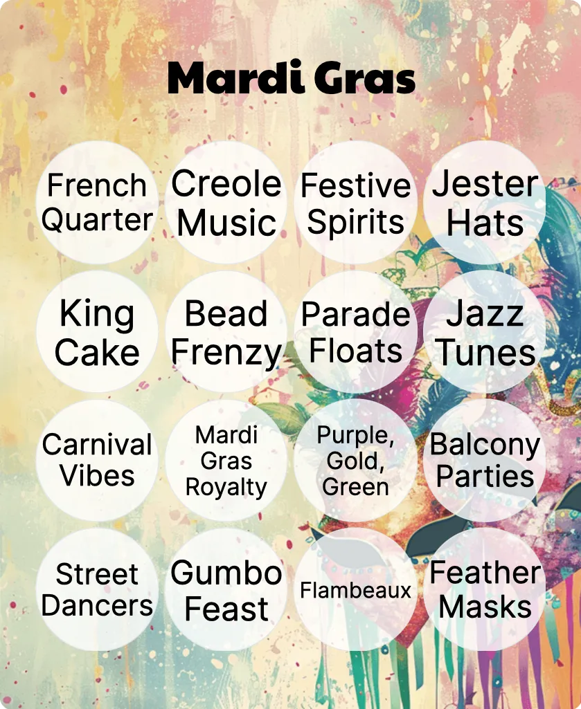 Mardi Gras bingo