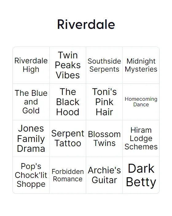 Riverdale bingo